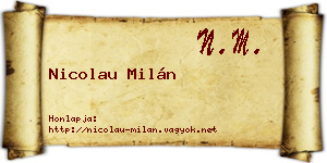 Nicolau Milán névjegykártya
